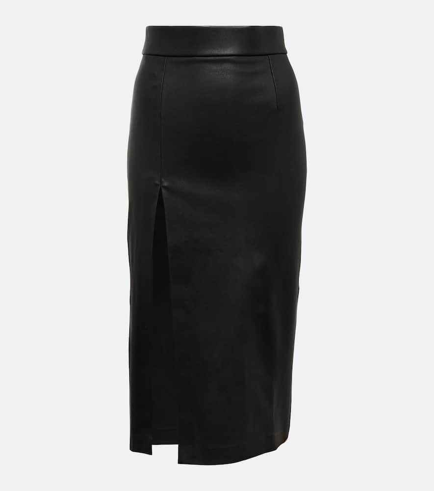 Lea leather midi skirt