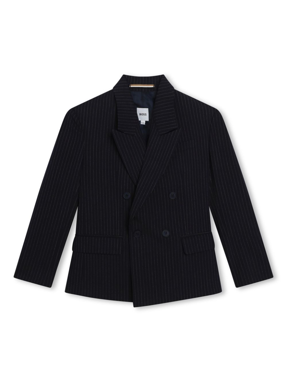 Pinstripe-pattern double-breasted blazer - Blue