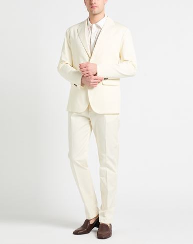 Man Suit Cream Size 38 Cotton, Elastane