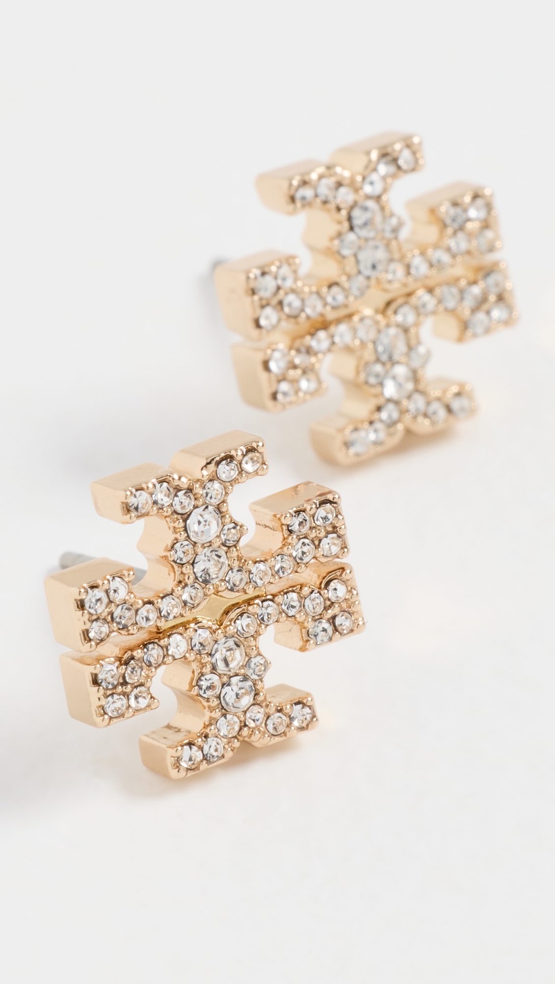 Kira Pave Stud Earrings Tory Gold / Crystal One Size