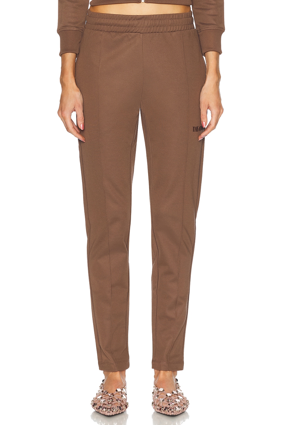 THE ATTICO Long Pant in Brown - Chocolate. 42 also in