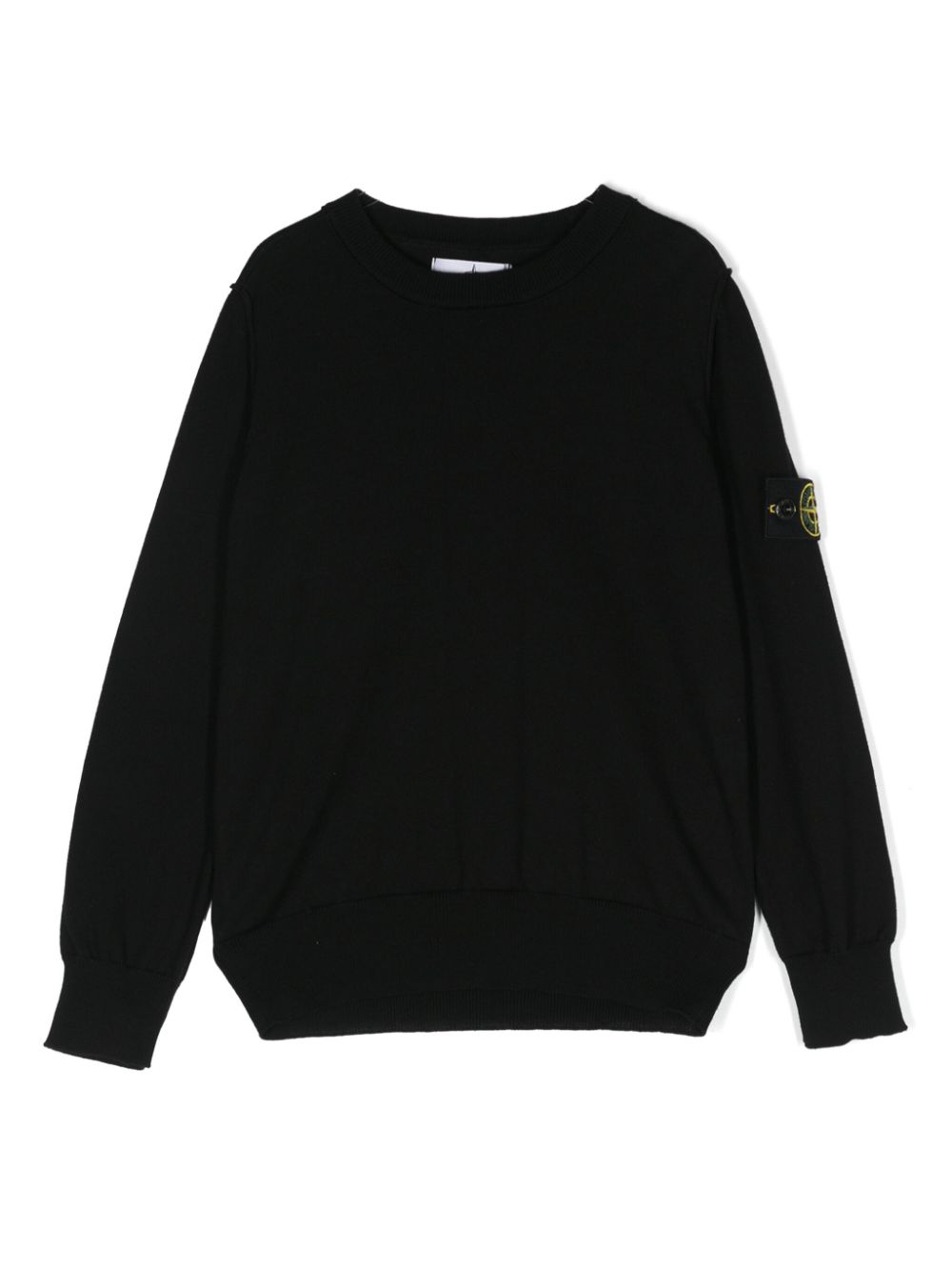 Compass-motif cotton jumper - Black