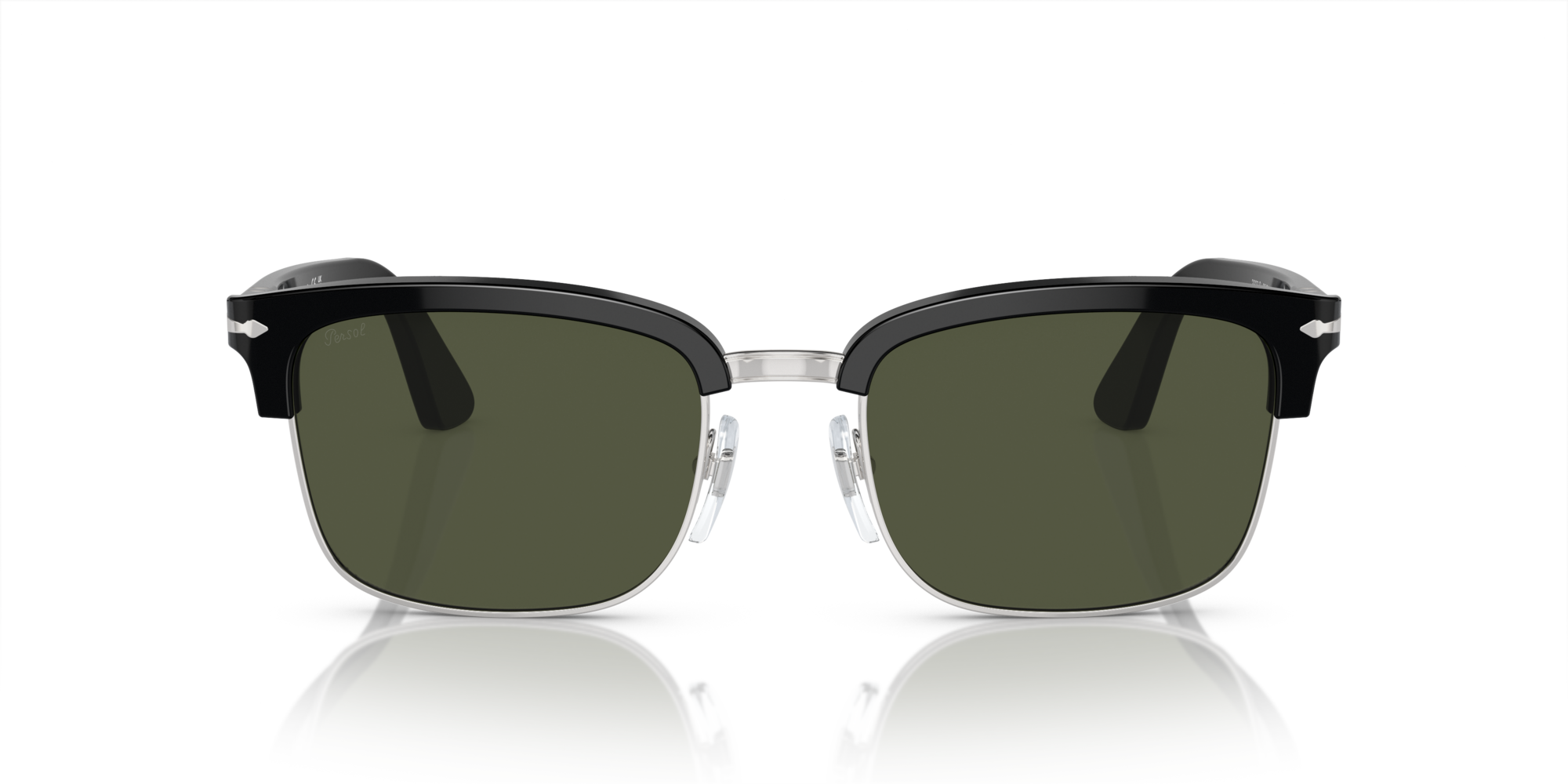 Persol Unisex Persol PO3327S 95/31 Sunglasses Acetate Black Green Squared Norma