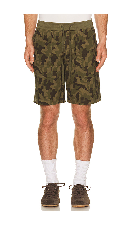 Barefoot Dreams Cotton Canvas Twill Utility Short in Green. L. Also in S, M, XL/1X