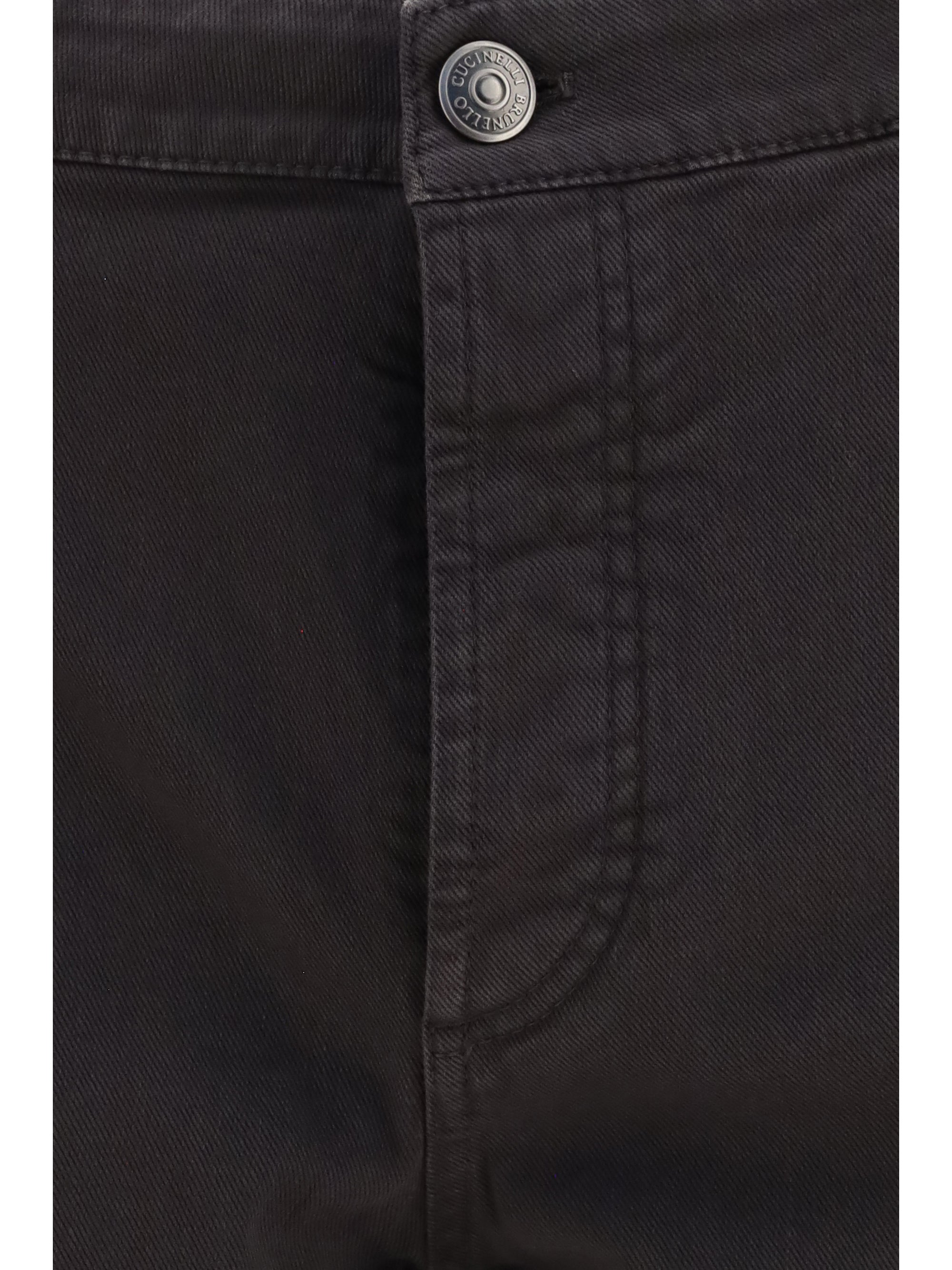 Turn-Up Hem Cotton Trousers — Brown