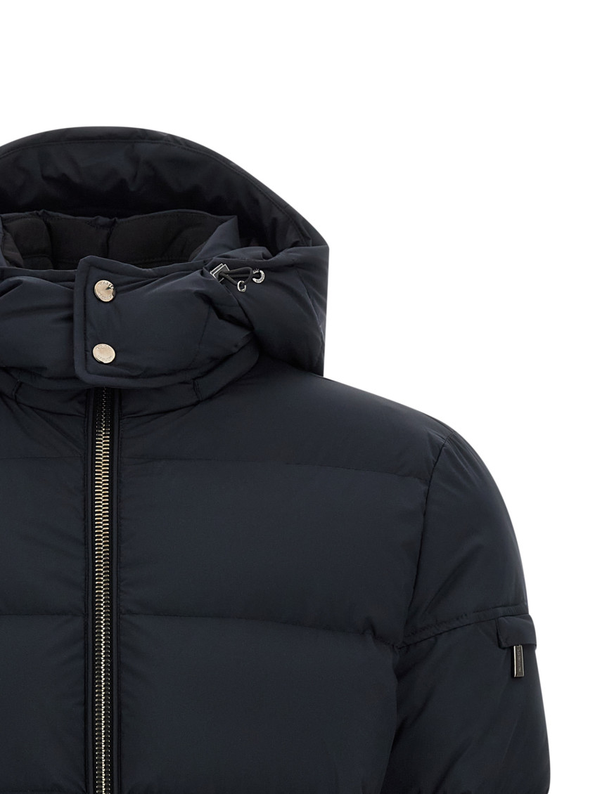 Moorer - brett acqua line hooded quilted bomber