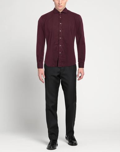 Washed Man Shirt Burgundy Size 16 Cotton