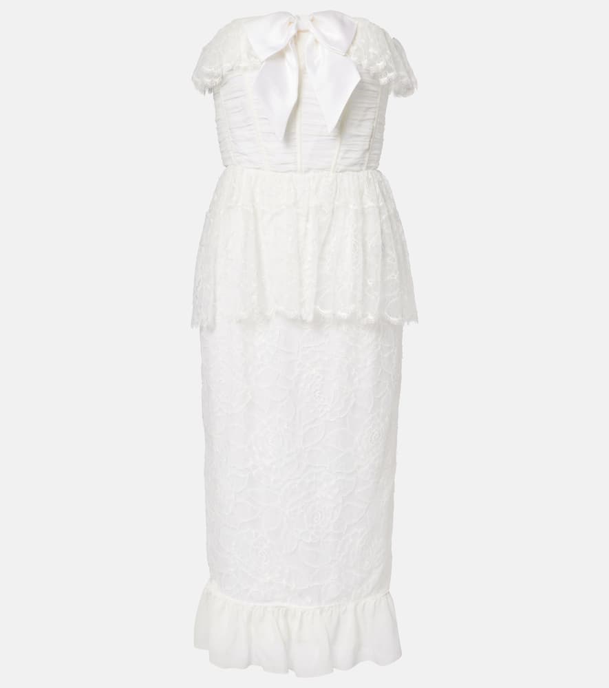 Lace and silk georgette bustier dress