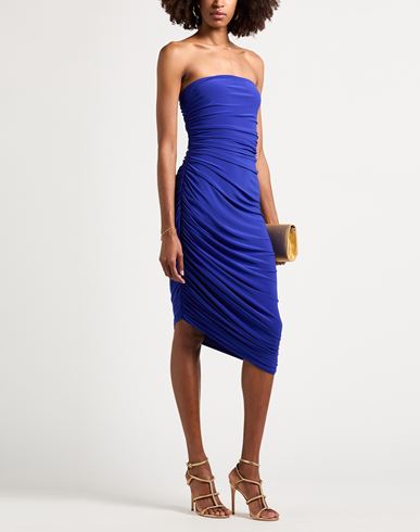 Woman Maxi dress Bright blue Size 4 Polyester, Elastane