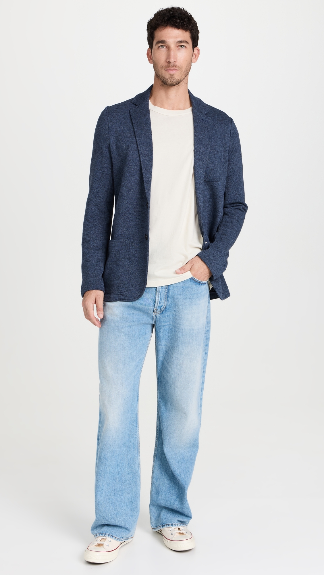 Inlet Knit Blazer Deep Navy Melange