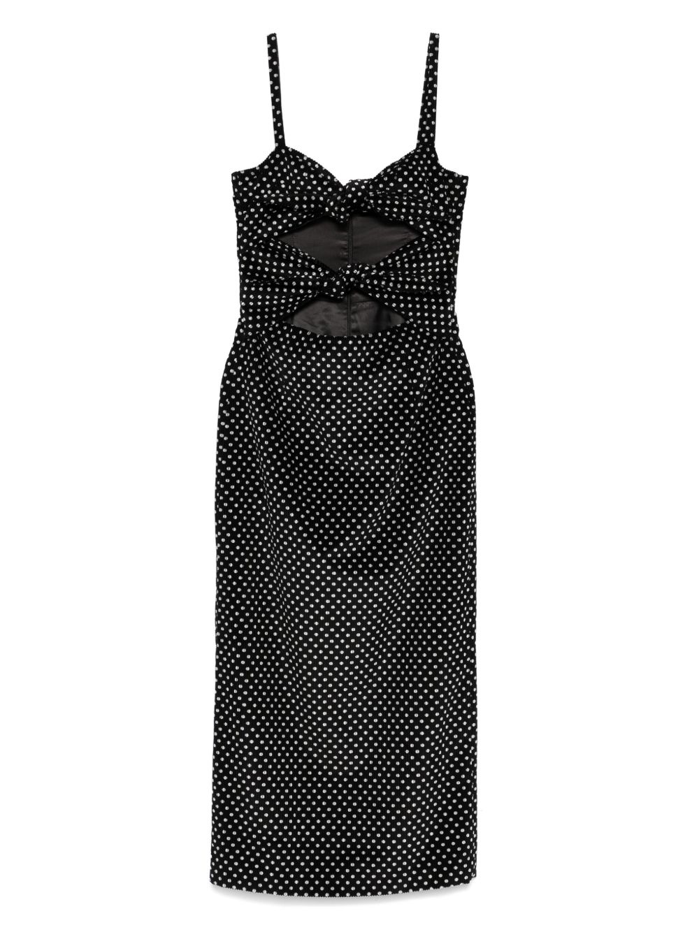 Mia polka-dot midi dress - Black