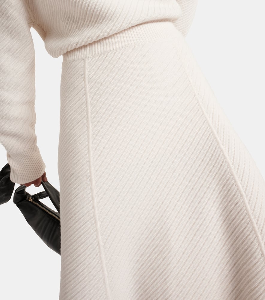 Joseph Ribbed-knit wool-blend midi skirt