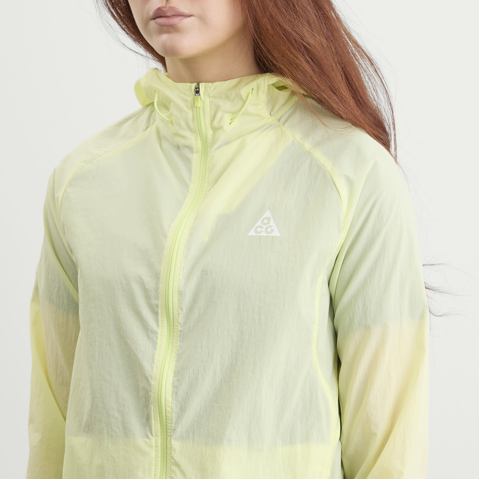 Women's ACG Trail Repel Jacket in Lt Lemon Twist/Peat Moss/Summit White