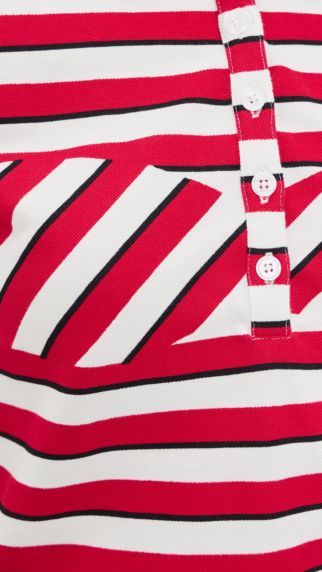 Lou Polo Top Warped Stripe