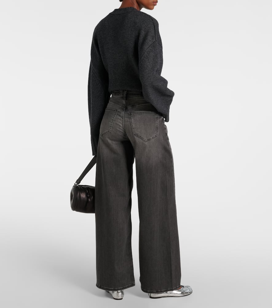 Mid-rise wide-leg jeans