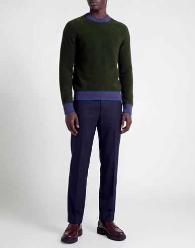 Man Sweater Military green Size 38 Merino Wool, Polyamide