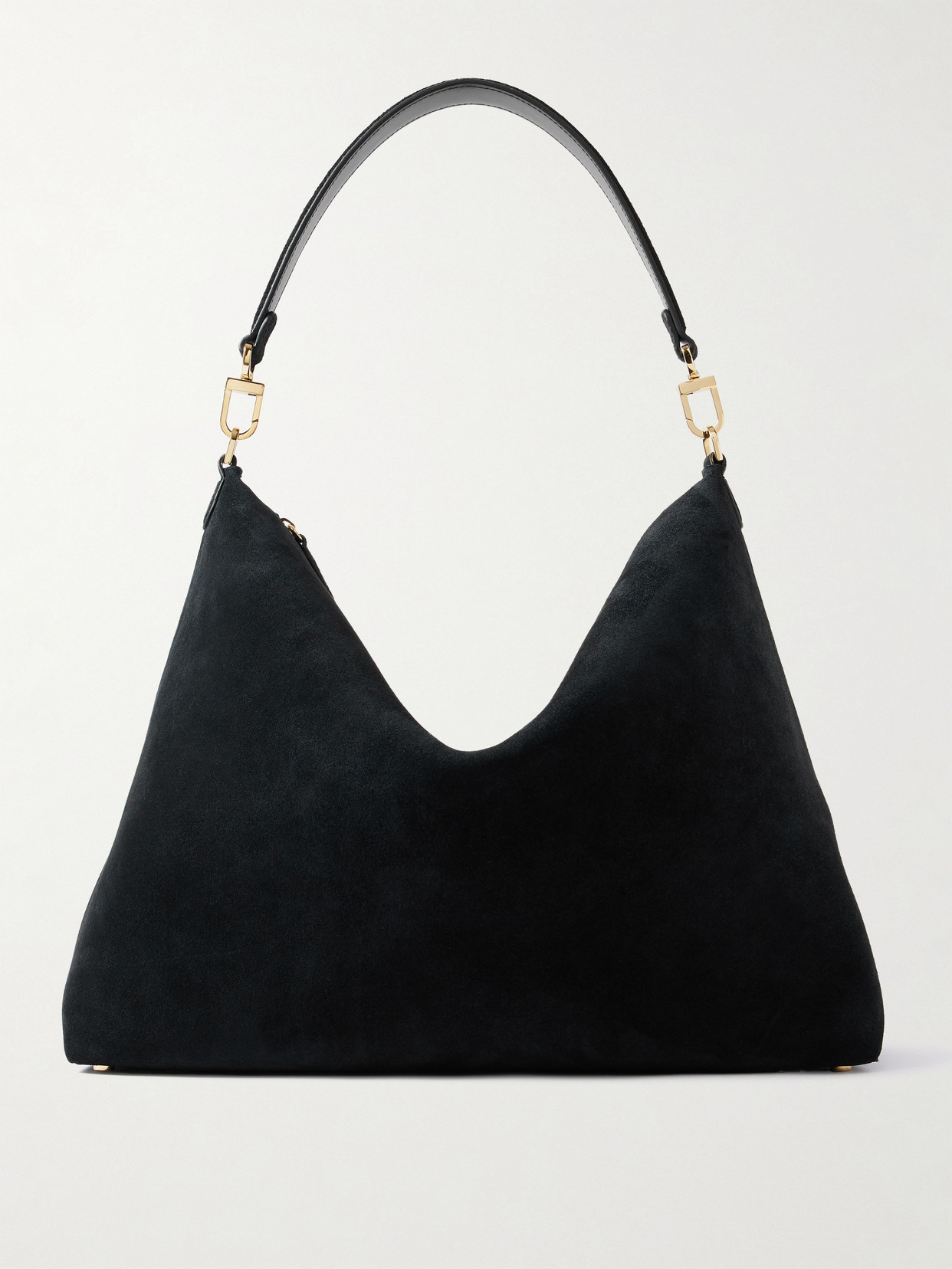 Bevel Medium Suede Tote - Black