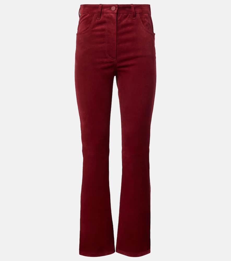 High-rise suede slim pants