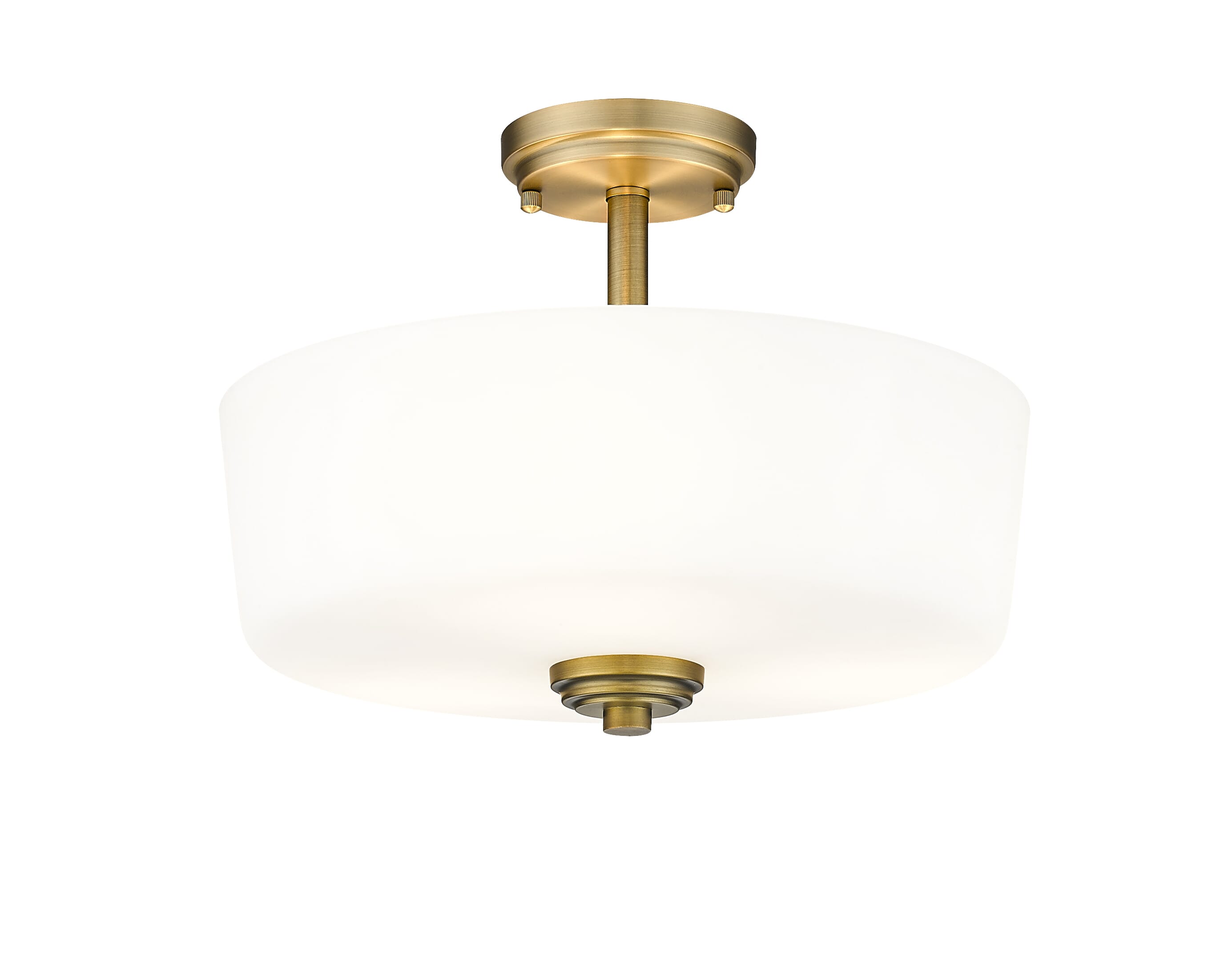 Arlington 3-Light Semi Flush Mount Ceiling Light In Heritage Bra