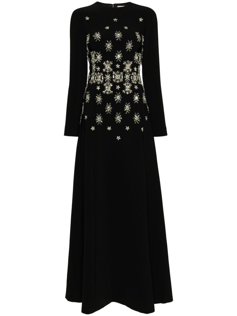 Crystal-embellished crepe gown - Black
