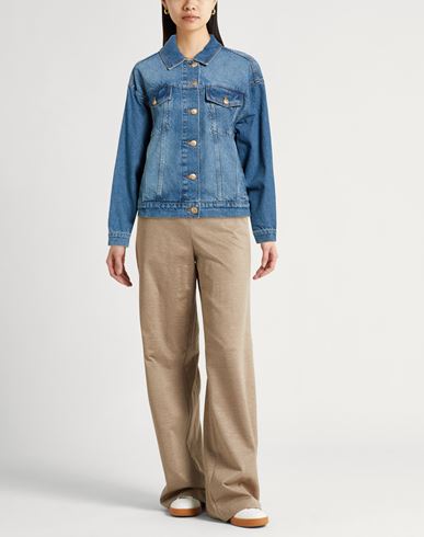 Woman Denim outerwear Blue Size L Cotton