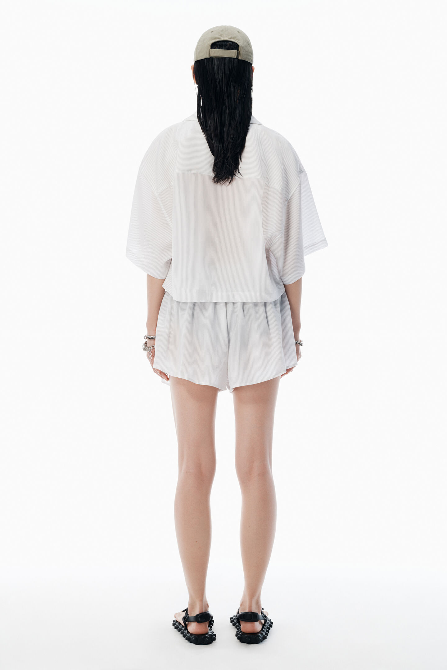 Women's Black & White Pajama-Style Shirt