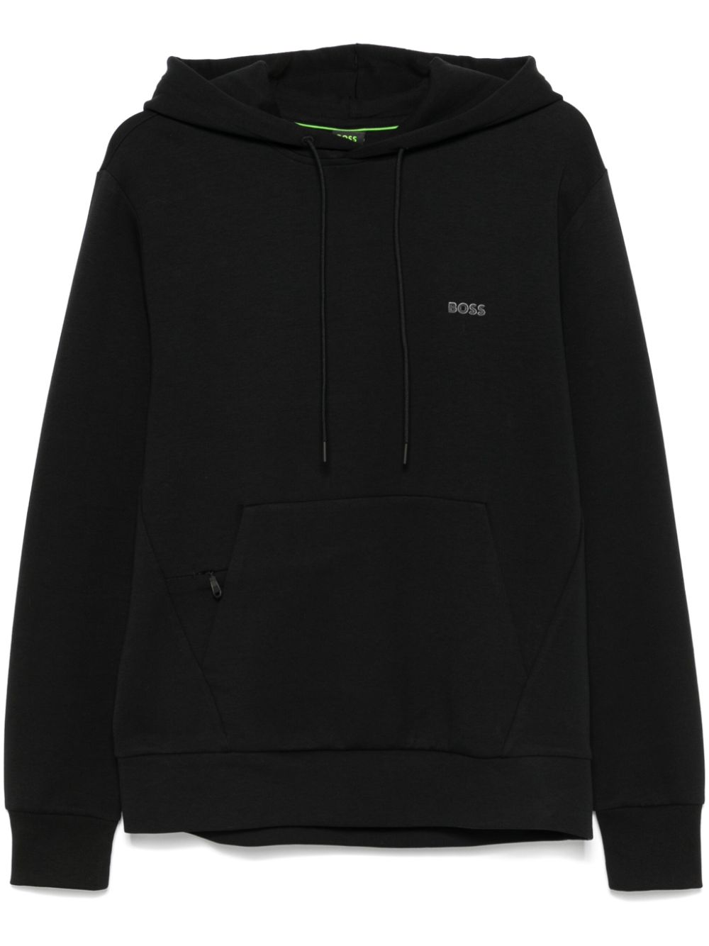 Logo-rubberised cotton hoodie - Blue