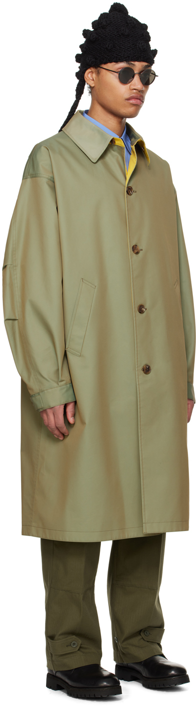 Comme des Garçons Homme Khaki Spread Collar Trench Coat