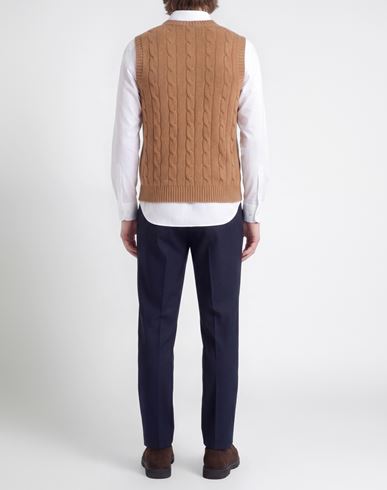 Man Sweater Camel Size L Virgin Wool
