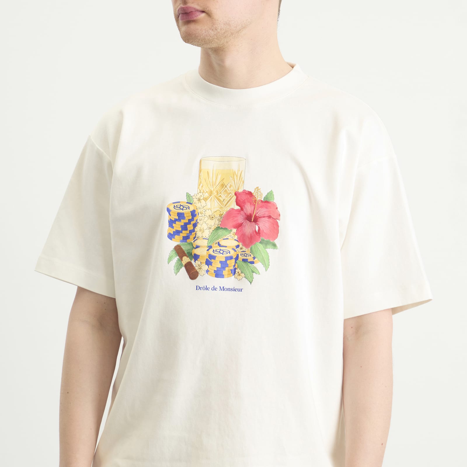 Men's T-shirt Hibiscus Club in Off White