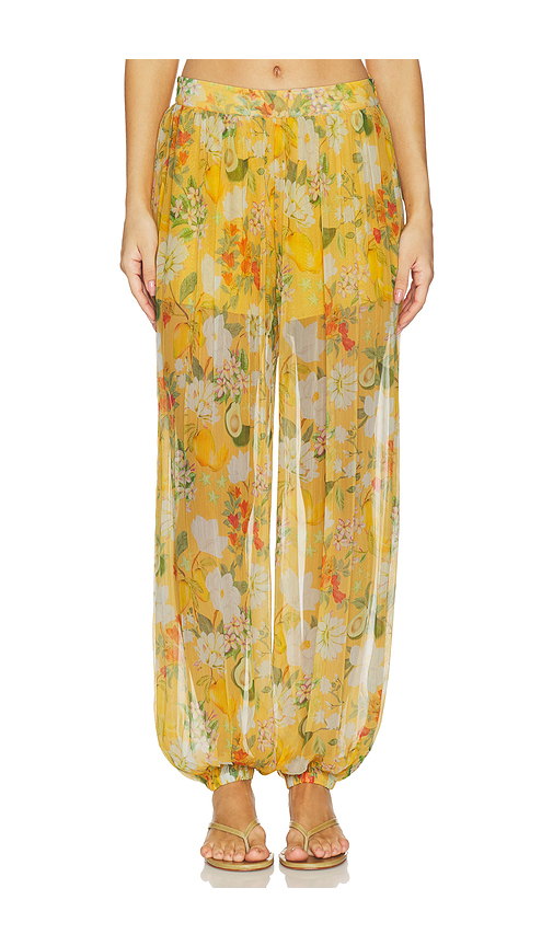 Verandah Floral Balloon Pants in Mustard. S. Also in XS, M