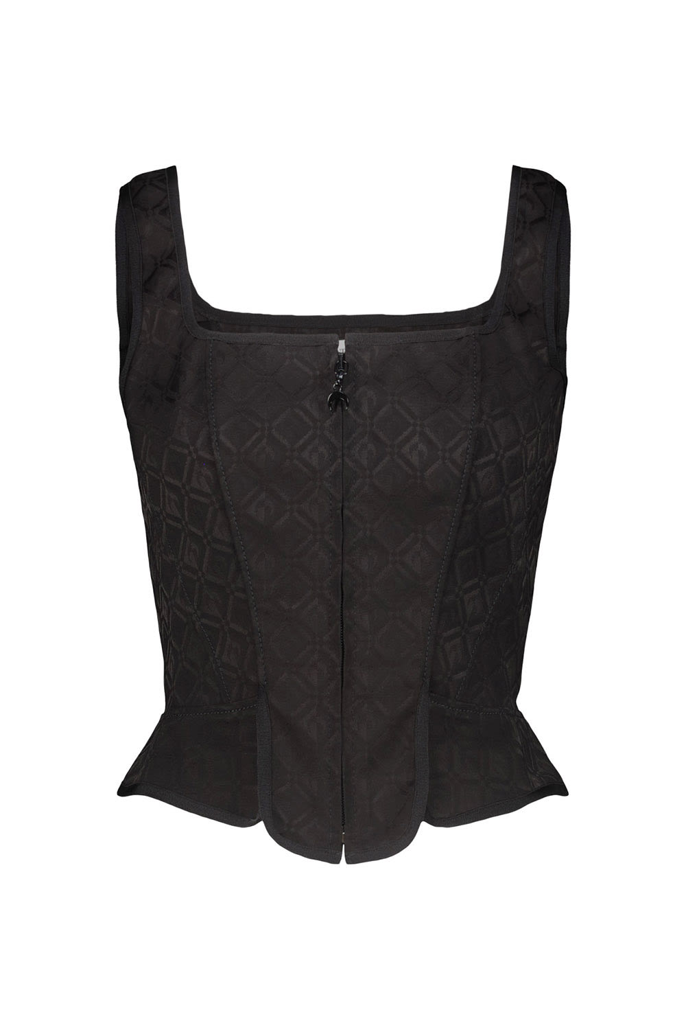 Moon Diamant jacquard corset top - Black