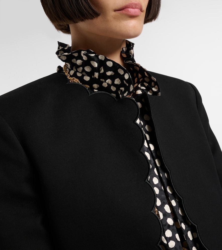 Chloé Scalloped cropped cotton velvet jacket