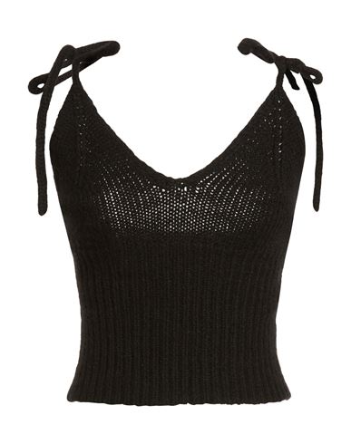 Maison Flâneur Woman Top Black Size 6 Alpaca wool, Polyamide, Wool