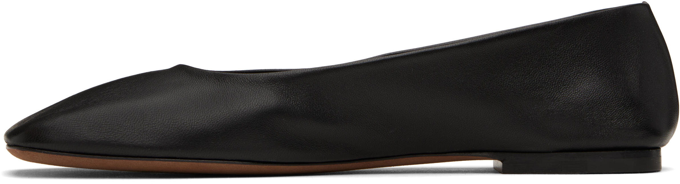 The Row Black Square Ballerina Flats
