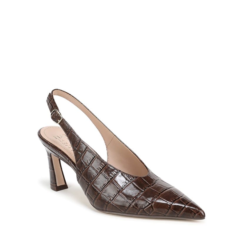 Women's Elaine Slingback Dress Shoes (Brown Croco Print Leather)