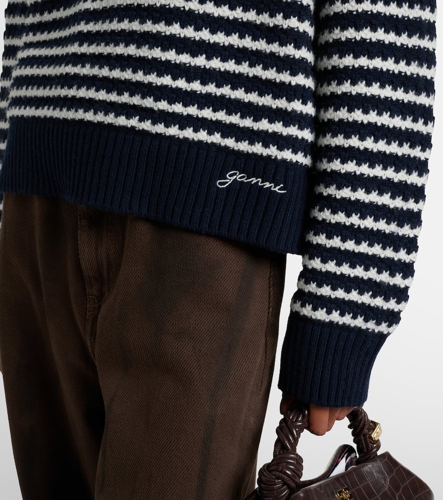 Striped wool and cotton sweater