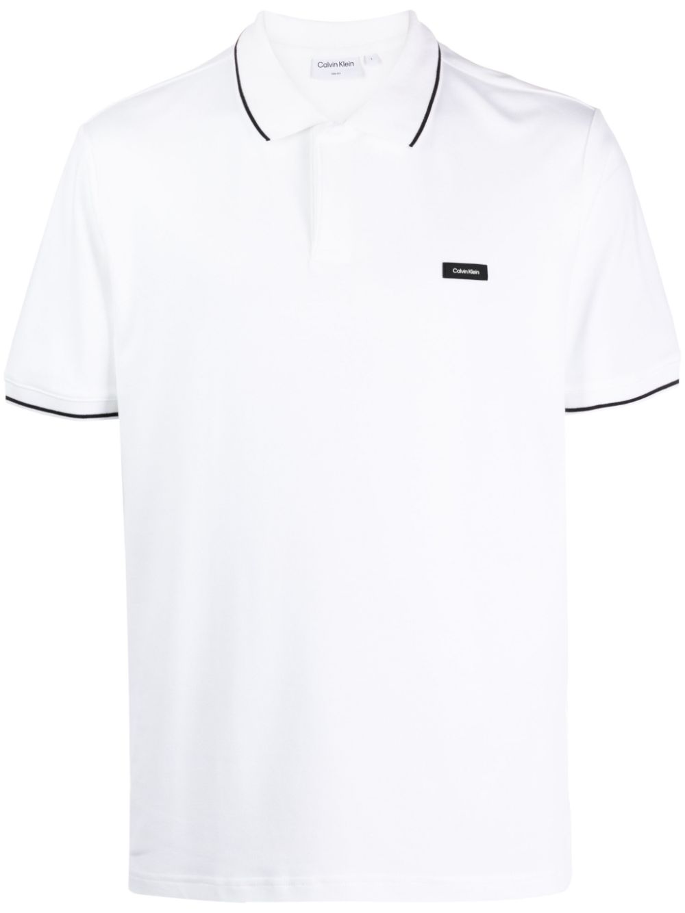 Logo-appliqué short-sleeve polo shirt - White