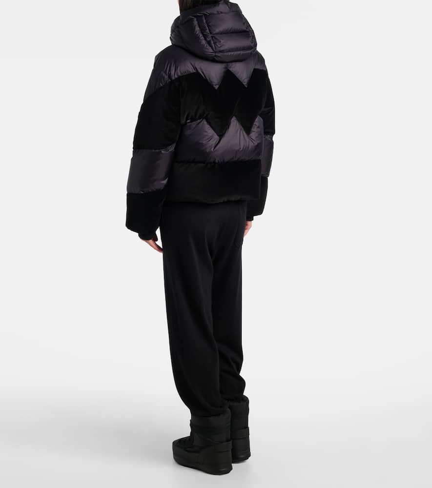 Cathy velvet-trimmed down jacket
