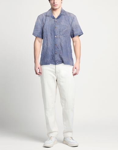 Man Shirt Slate blue Size L Cotton