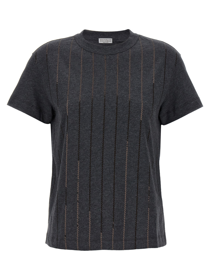 Brunello Cucinelli - Micro Sequin T-Shirt Gray