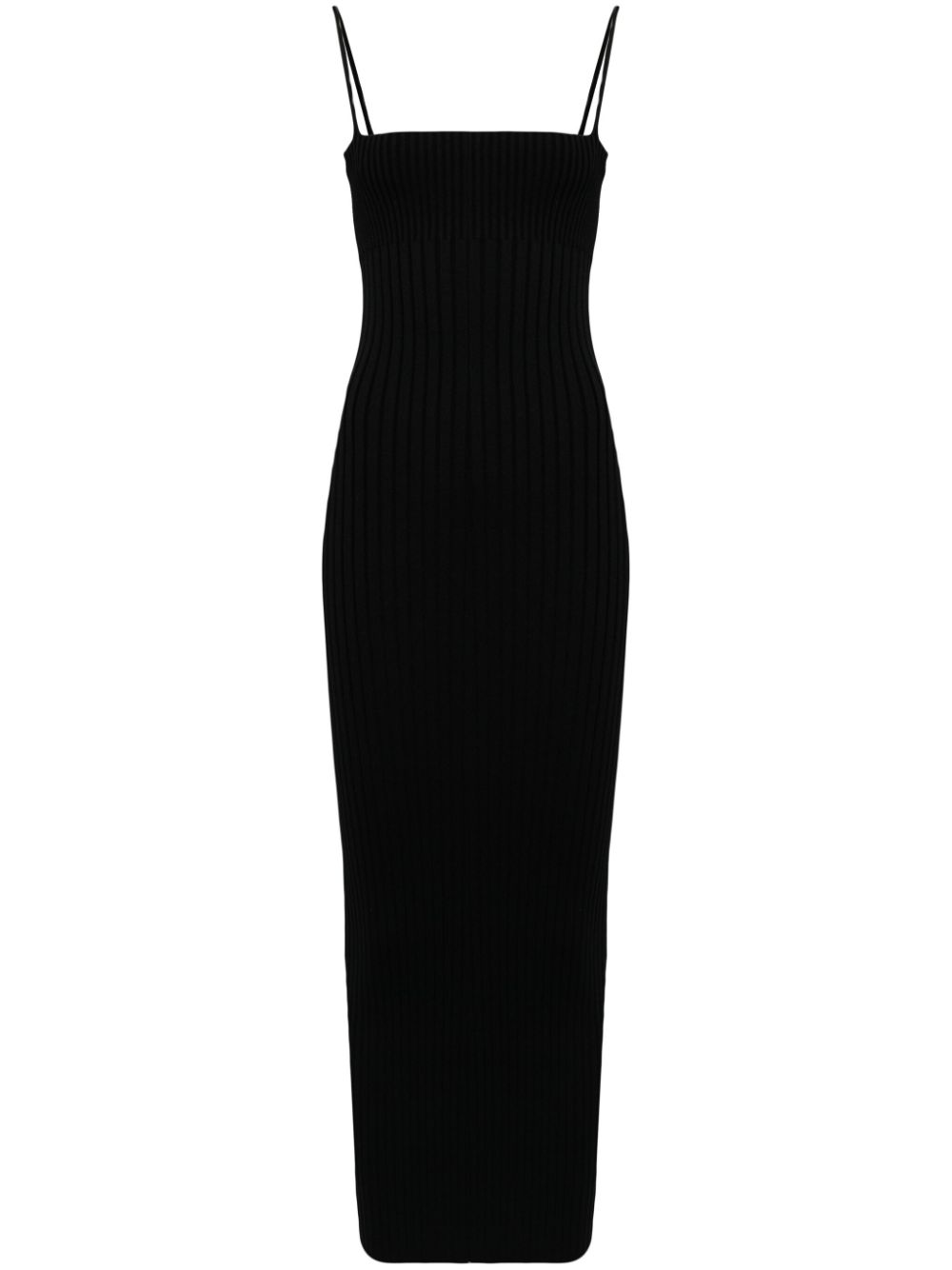Ribbed midi dress - Black