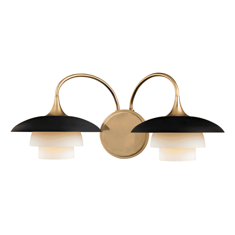 Barron 2-Light 8" Wall Sconce in Aged Bra