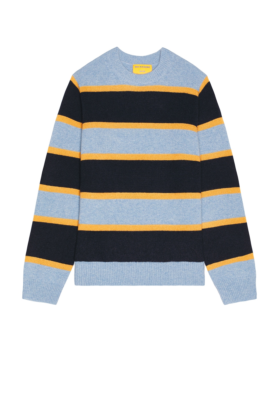 Guest In Residence Stripe Crew Neck Sweater in Heather Blue Combo - Blue. XL/1X also in