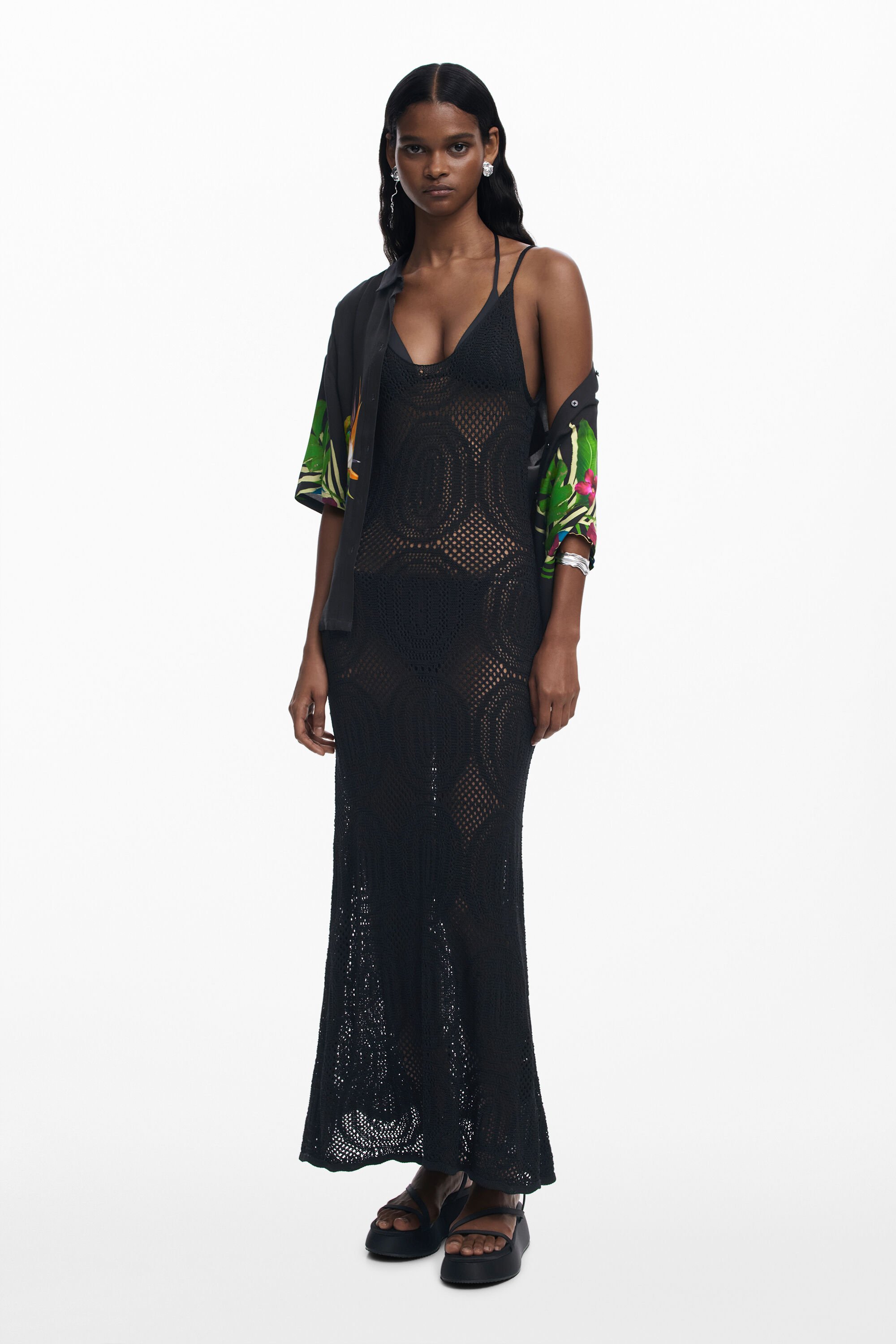 Crochet strap dress