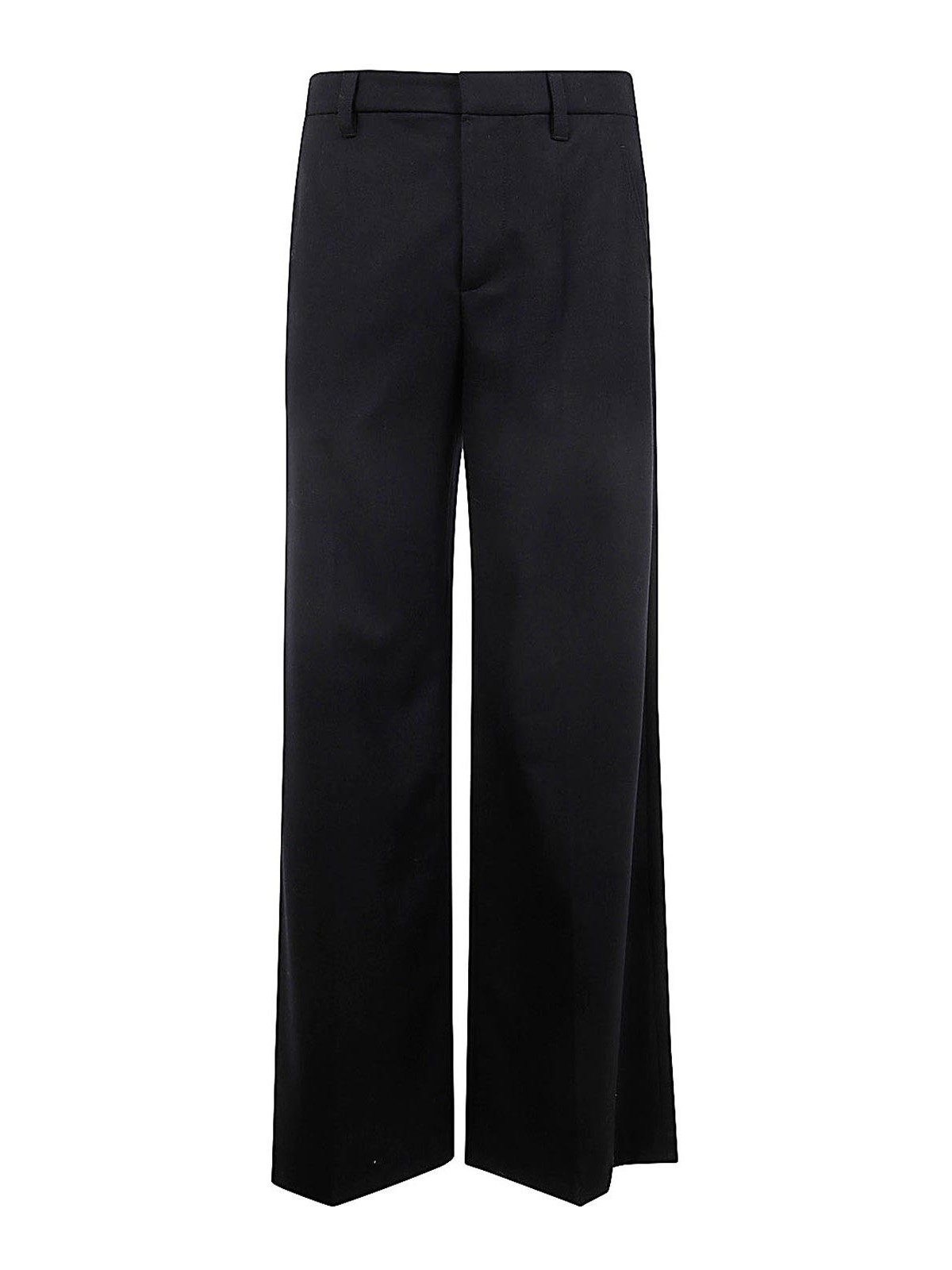 Wide High-waisted Wool And Cashmere Trousers With Necklace