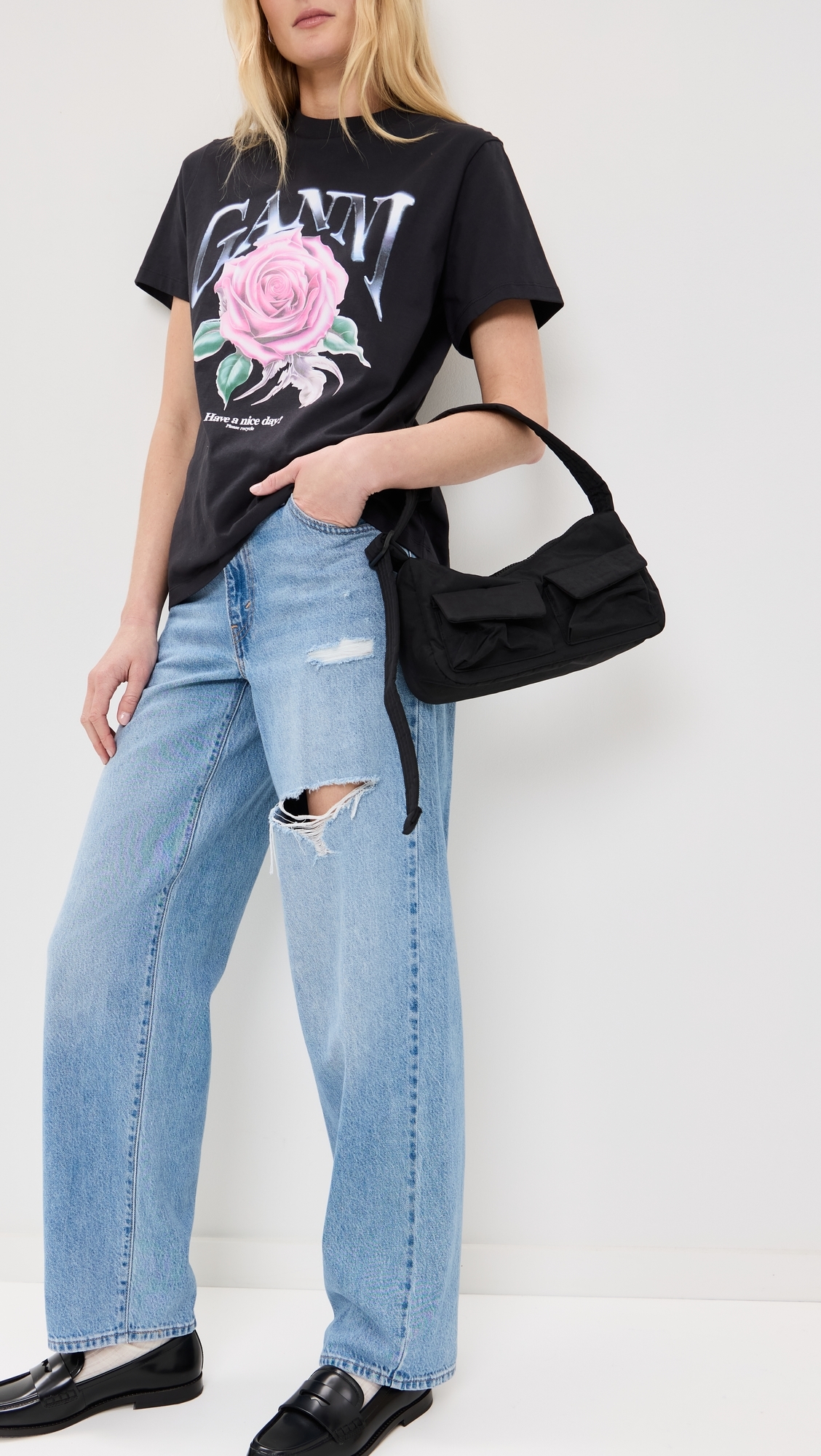 Cargo Shoulder Bag Black One Size