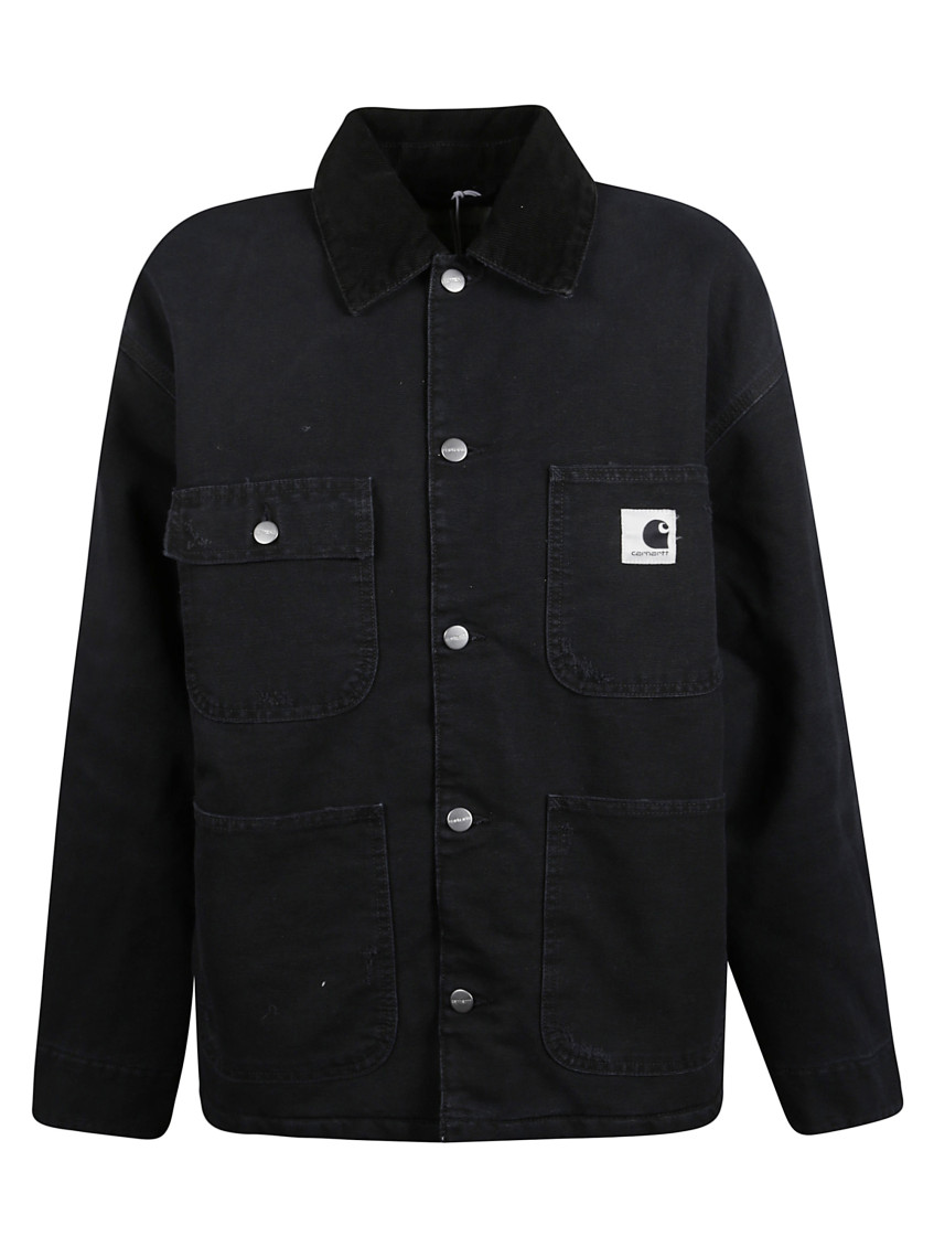 Black Shirt Collar Logo Jacket