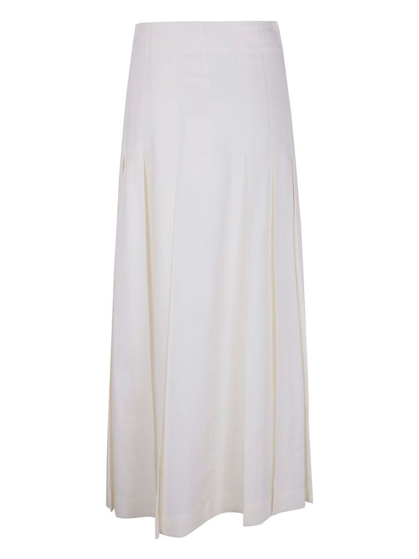 White Maxi Pleated Skirt
