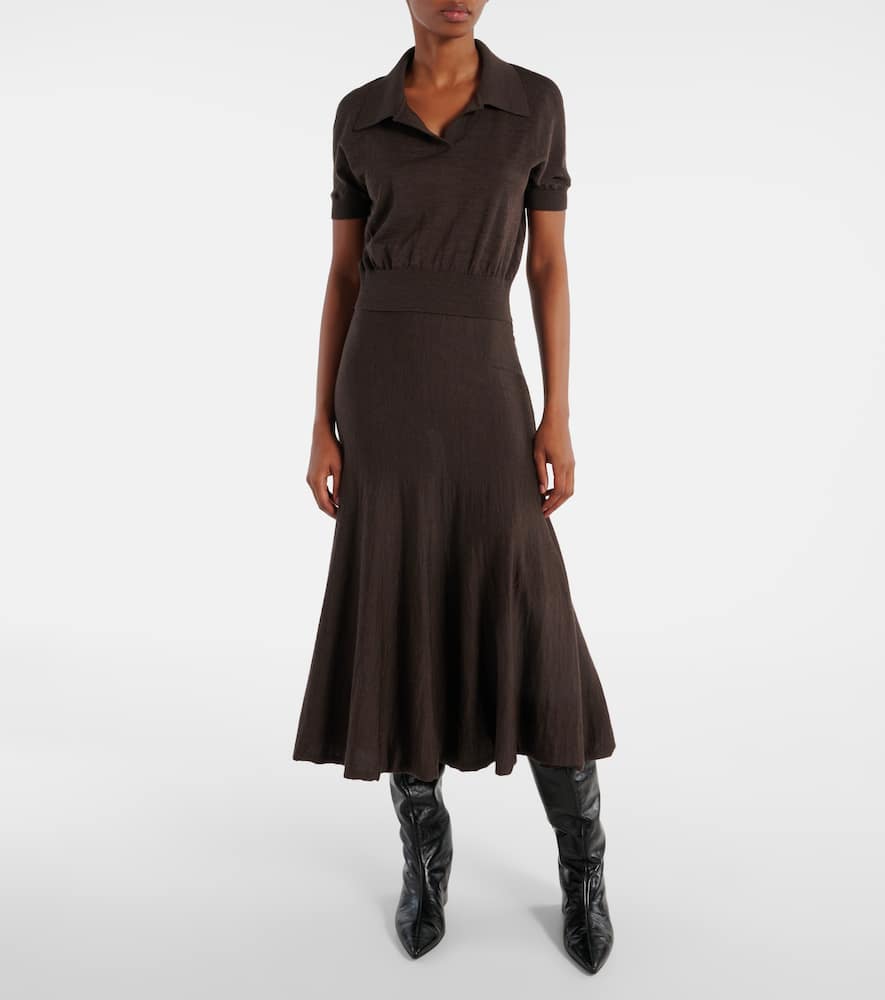 Mayu wool midi skirt